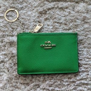Coach Green coin purse/card case